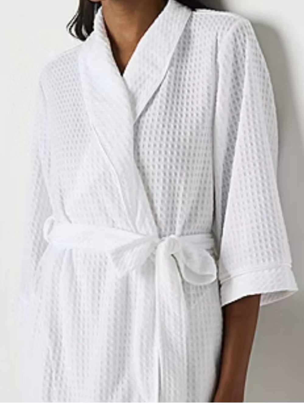 jcpenney White Waffle Kimono Robe with Self-Tie Belt.new with tag.
